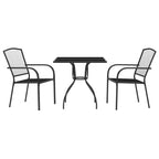 vidaXL Garten-Essgruppe Stahl 3-teilig stapelbar