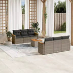 vidaXL Gartensitzgruppe Polyrattan Mittel Verstellbare Füße