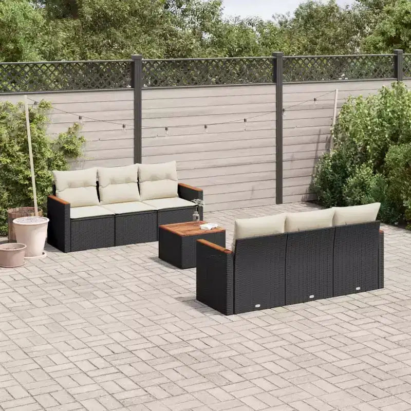 vidaXL Gartensitzgruppe Polyrattan Mittel Verstellbare Füße