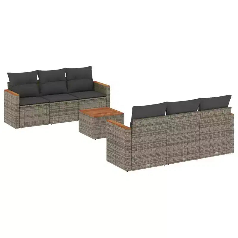 vidaXL Garden Sofa Set PE rattan Medium Adjustable Feet