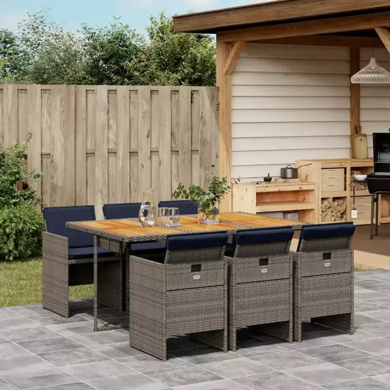 vidaXL Garten-Essgruppe 6-teilig Grau und Braun