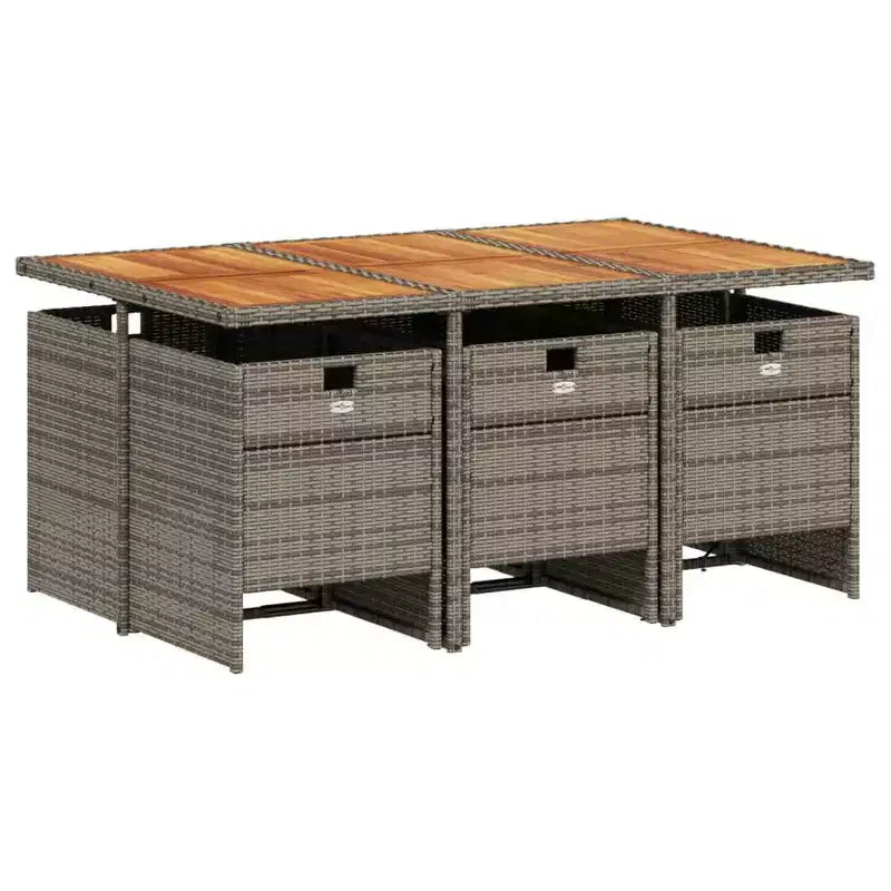 vidaXL Garten-Essgruppe 6-teilig Grau und Braun