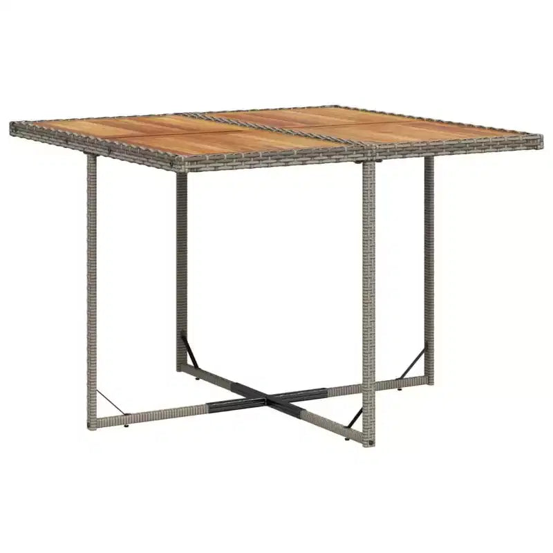 vidaXL Essgruppe für den Außenbereich, 8-teilig, Grau, Polyrattan, 8-Sitzer, klappbar