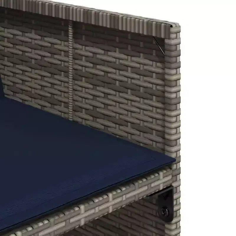 vidaXL Essgruppe für den Außenbereich, 8-teilig, Grau, Polyrattan, 8-Sitzer, klappbar