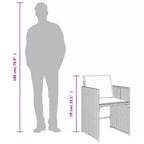 vidaXL Essgruppe für den Außenbereich, 8-teilig, Grau, Polyrattan, 8-Sitzer, klappbar