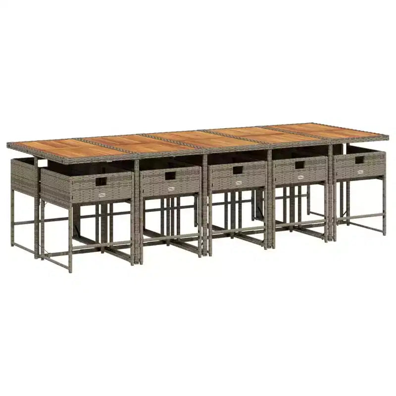 vidaXL Garten-Essgruppe Grau, Braun, Marineblau