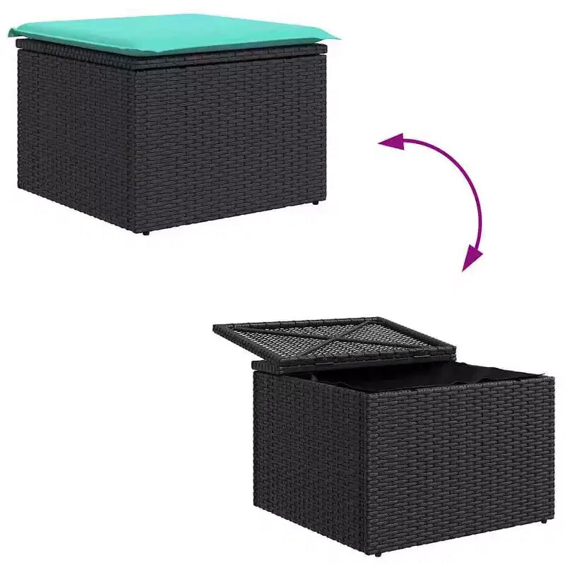 vidaXL Garten-Sofa-Set 5-teilig und türkisfarbenes Polyrattan