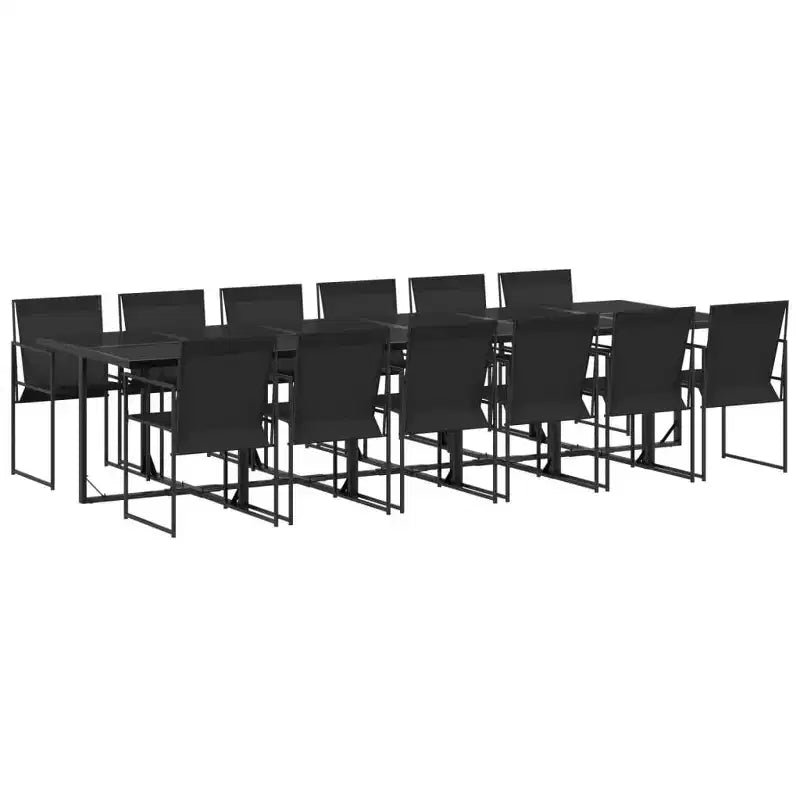vidaXL Garden Dining Set Black Textilene Large Foldable