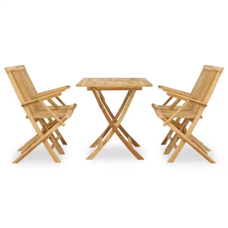 vidaXL Garten-Essgruppe Teakholz Fein geschliffenes Teakholz Mittel Klappbar