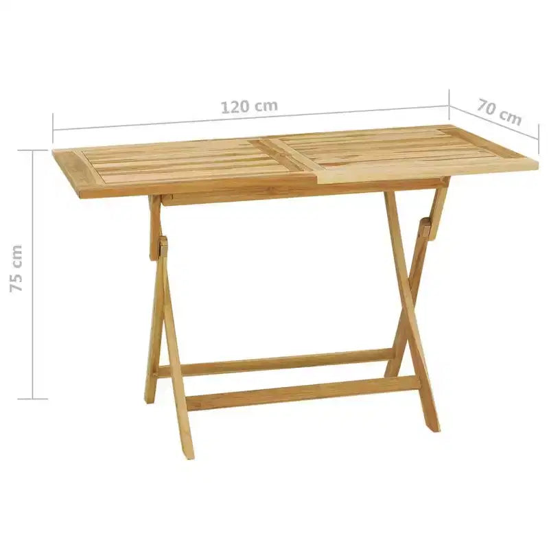 vidaXL Garten-Essgruppe Teakholz Fein geschliffenes Teakholz Mittel Klappbar