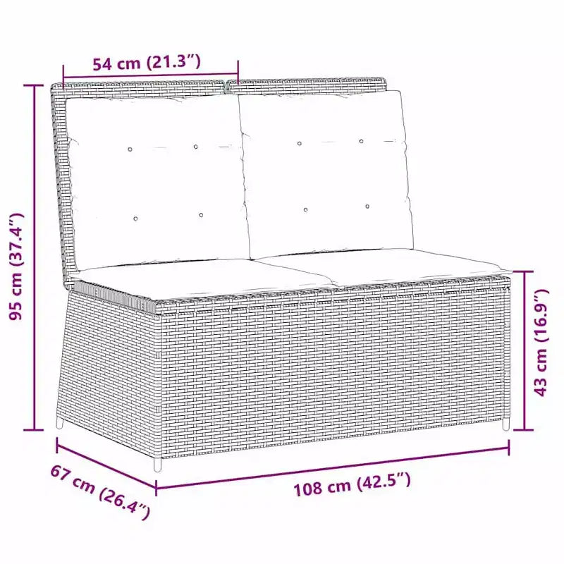 vidaXL Gartenbank Polyrattan