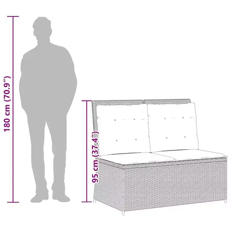 vidaXL Gartenbank Polyrattan