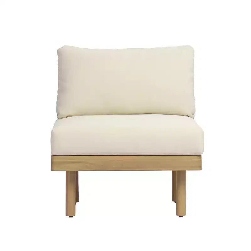 Christopher Knight Home Declan Patio Modernes modulares U-förmiges Ecksofa-Set aus Akazienholz und Seil mit Couchtisch