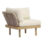 Christopher Knight Home Declan Patio Modernes modulares U-förmiges Ecksofa-Set aus Akazienholz und Seil mit Couchtisch