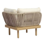Christopher Knight Home Declan Patio Modernes modulares U-förmiges Ecksofa-Set aus Akazienholz und Seil mit Couchtisch