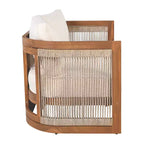 Christopher Knight Home Swedy 5-teiliges Outdoor-Sitzset aus Akazienholz mit gebogener Wanne und geflochtenem Seil