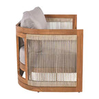 Christopher Knight Home Swedy 5-teiliges Outdoor-Sitzset aus Akazienholz mit gebogener Wanne und geflochtenem Seil
