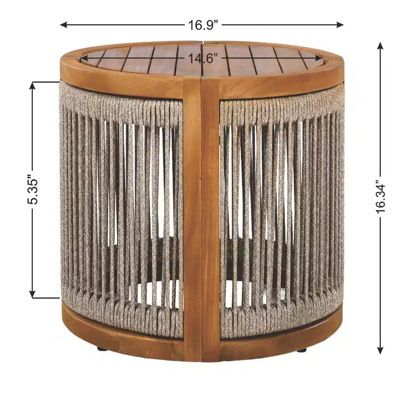 Christopher Knight Home Swedy 5-teiliges Outdoor-Sitzset aus Akazienholz mit gebogener Wanne und geflochtenem Seil