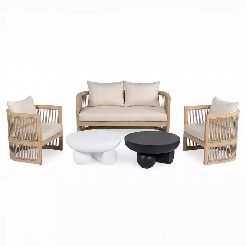 Christopher Knight Home Wulan 5-teiliges Konversationsset aus Akazienholz mit Betontisch