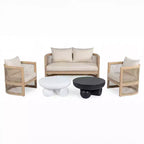 Christopher Knight Home Wulan 5-teiliges Konversationsset aus Akazienholz mit Betontisch