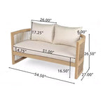 Christopher Knight Home Wulan 5-teiliges Konversationsset aus Akazienholz mit Betontisch