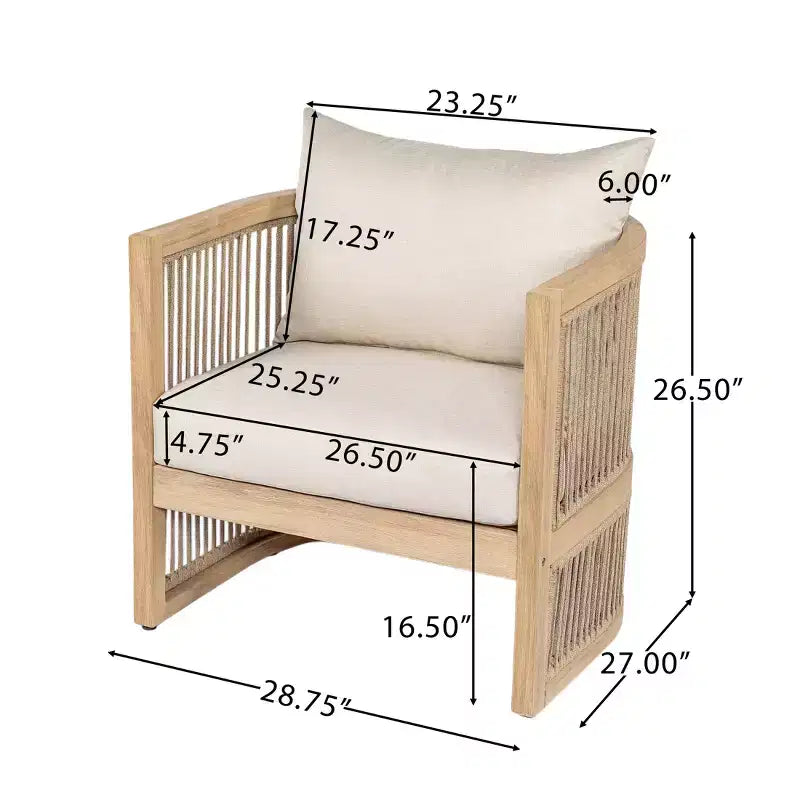 Christopher Knight Home Wulan 5-teiliges Konversationsset aus Akazienholz mit Betontisch