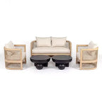 Christopher Knight Home Wulan 5-teiliges Konversationsset aus Akazienholz mit Betontisch