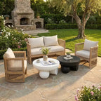 Christopher Knight Home Wulan 5-teiliges Konversationsset aus Akazienholz mit Betontisch