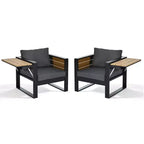 Polibi 4-teiliges Terrassenmöbel-Set mit Couchtisch und ausklappbaren Beistelltischen