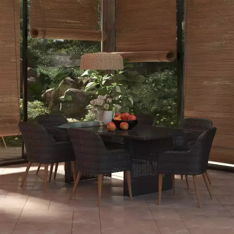 vidaXL Garten Essgruppe Polyrattan