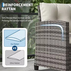 3-teiliges Lounge-Set für den Garten, wetterbeständige PE-Rattansessel mit Kissen und Tisch aus gehärtetem Glas für Balkon, Veranda und Garten