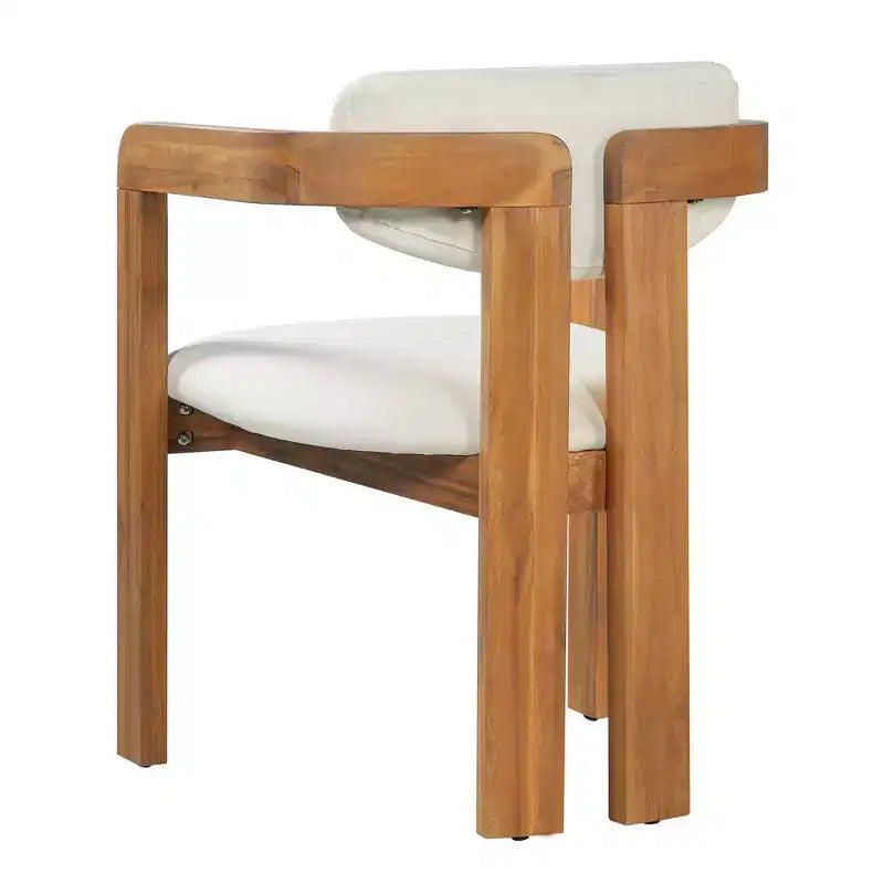 Whisen 5-teiliges Outdoor-Esstisch-Set für 4 Personen, Terrassentisch und Stühle, modernes Garten-Gesprächs-Set, 1 Esstisch und 4 Fasssessel