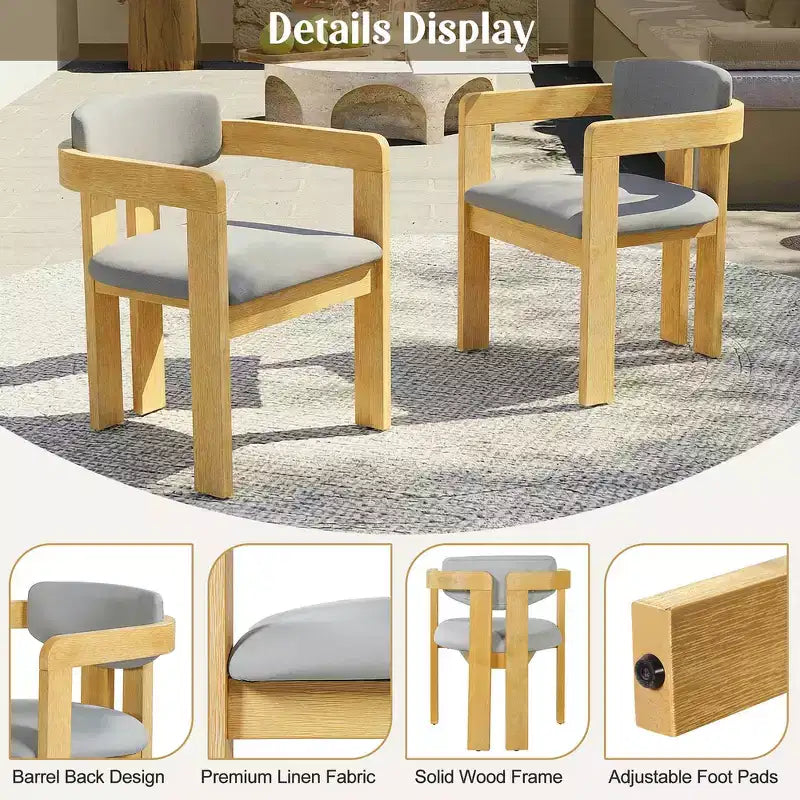 Whisen 5-teiliges Outdoor-Esstisch-Set für 4 Personen, Terrassentisch und Stühle, modernes Garten-Gesprächs-Set, 1 Esstisch und 4 Fasssessel