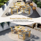 Whisen 5-teiliges Outdoor-Esstisch-Set für 4 Personen, Terrassentisch und Stühle, modernes Garten-Gesprächs-Set, 1 Esstisch und 4 Fasssessel