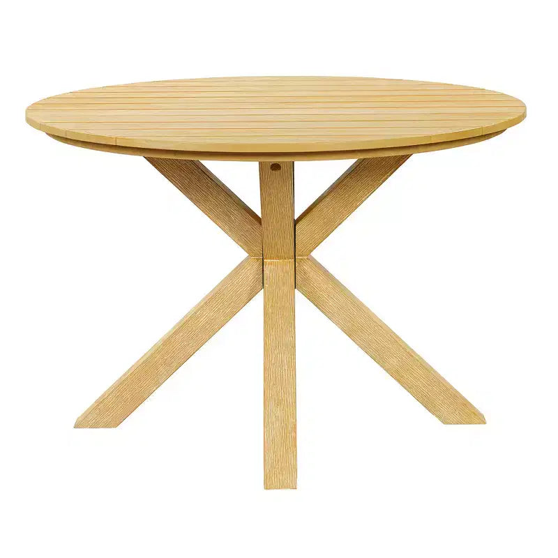 Whisen 5-teiliges Outdoor-Esstisch-Set für 4 Personen, Terrassentisch und Stühle, modernes Garten-Gesprächs-Set, 1 Esstisch und 4 Fasssessel