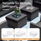 HOMLUX 6-teiliges Terrassen-Set mit 42"-Stahlfeuerstelle, 3-Sitzer-Sofa, Einzelstühlen und Hockern