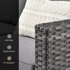 HOMLUX 6-teiliges Terrassen-Set mit 42"-Stahlfeuerstelle, 3-Sitzer-Sofa, Einzelstühlen und Hockern