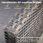 HOMLUX 3-teiliges Terrassenmöbel-Set: Drehbare Schaukelstühle & Beistelltisch aus wetterfestem Rattan