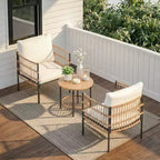LAUSAINT HOME Allwetter-Geflecht-Gartensitzgruppe mit dicken Polstern