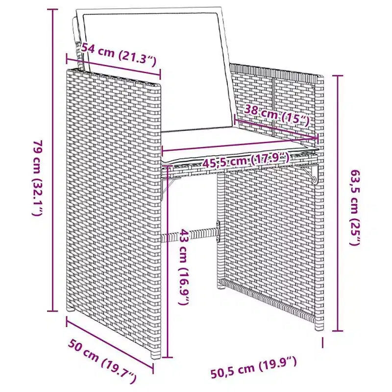vidaXL Garten-Essgruppe mit Kissen 5-teilig Grau Polyrattan