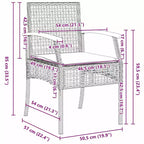 vidaXL Garten-Essgruppe mit Kissen 5-teilig Rattan Beige und Schwarz