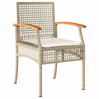 vidaXL Garten-Essgruppe mit Kissen 5-teilig Rattan Beige und Schwarz