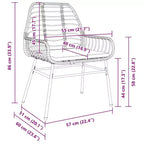 vidaXL Garten-Essgruppe 5-tlg. Braun Polyrattan