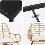 vidaXL Garten-Essgruppe 5-tlg. Braun Polyrattan