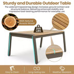 GDFStudio Carter Terrassen-Set, modern, 6-teilig, mit Sofagestell aus Stahl, Kaffeetisch aus Akazienholz, gepolsterte Sitze