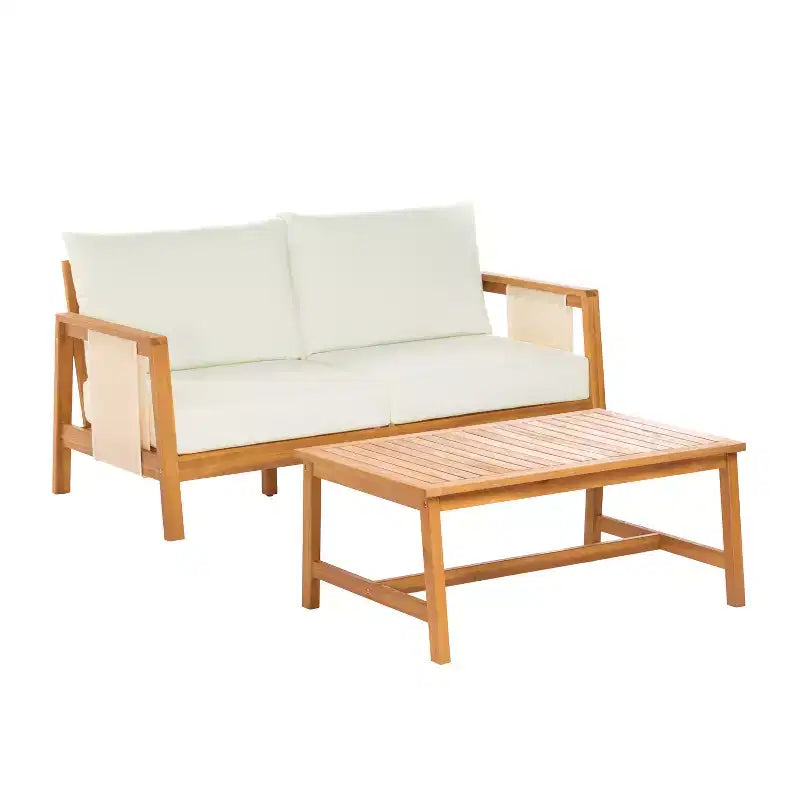 ModernLuxe 2/4-teiliges Terrassen-Sofa-Set, Outdoor-Gesprächsgarnitur, wetterfeste Gartensitzgruppe mit weichen Kissen und Couchtisch