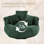 Sitzsacksofa für Erwachsene und Kinder, übergroßer Cord-Sitzsackstuhl mit 3 Kissen und Armlehne für Wohnzimmer und Schlafzimmer