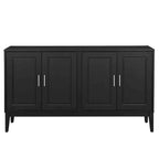 White / Black 4-Door Sideboard Storage Cabinet with Adjustable Shelves for 1–2 Person
