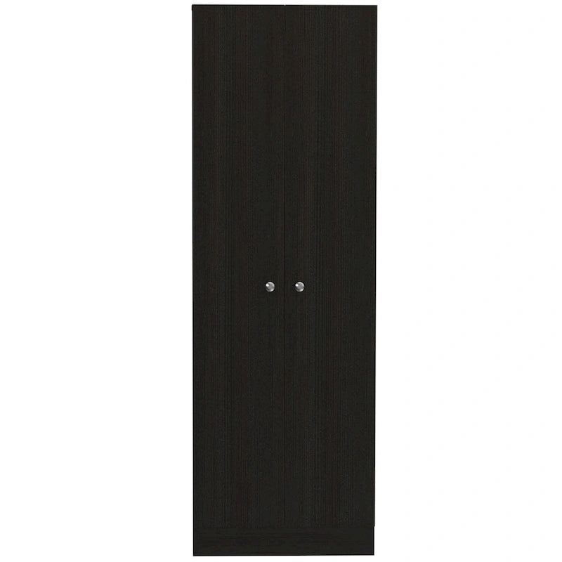 Black Tall Narrow Pantry Storage Cabinet for 1 Person, 71"H