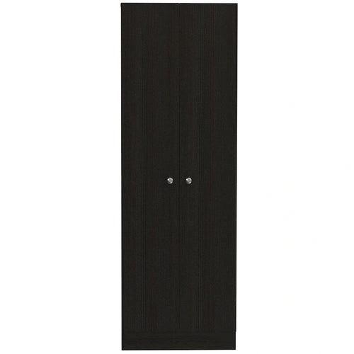 Schlanker, hoher Vorratsschrank für 1 Person, 180 cm hoch, Schwarz